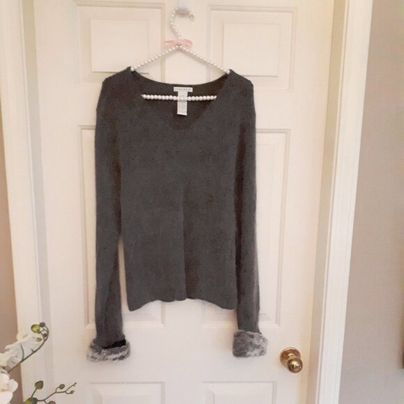 EUC Rosanna grey wool & angora blend faux fur sweater, S - Picture 3 of 4